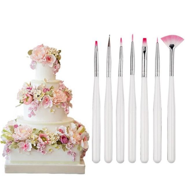 7pcs/set Fondant Cake Painting Brush Decorating Dusting Prom