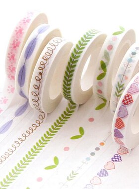 7mm*10m Beautiful Plant Green Leaves Decorative Washi Tape P