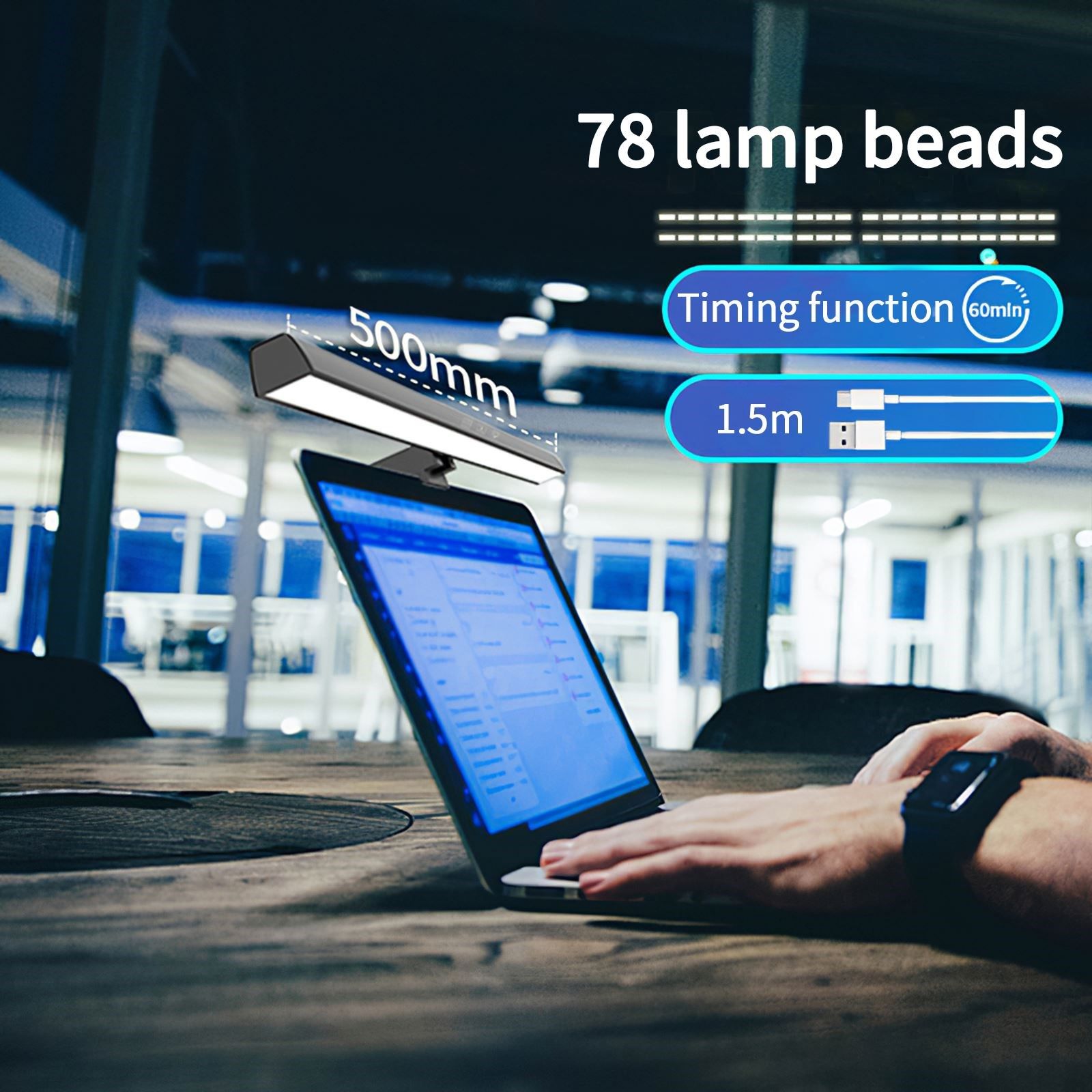 3 Color Temperature Adjustable E-Reading Task Lamp Computer