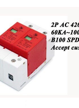 B100-2P 60KA~100KA ~420V AC 1P+N SPD House Surge Protector P