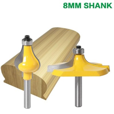 2PC 8MM Shank Thumbnail & Beaded 2 Bit Handrail Router Bit S