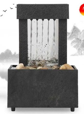 USB LED Indoor Water Fountain Lighted Waterfall Tabletop Fou