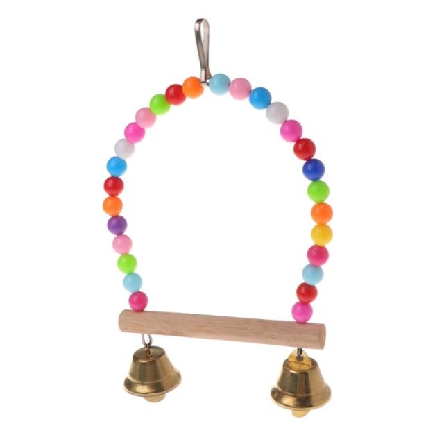 Natural Wooden Birds Perch Parrots Hanging Swing Cage With C