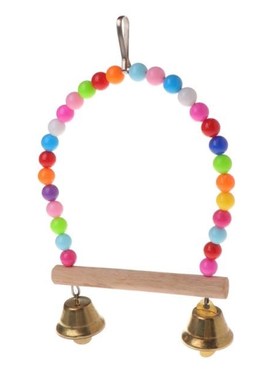 Natural Wooden Birds Perch Parrots Hanging Swing Cage With C