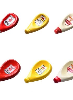 3 Pcs Ceramic Extruded Tomato Sauce Bottle Shape Dish Soy Sa