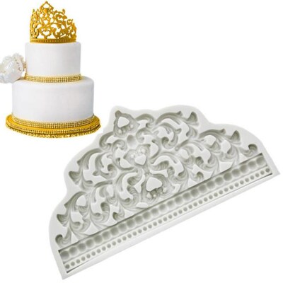 Sugarcraft Baroque Style Crown Silicone Mold Cupcake Topper