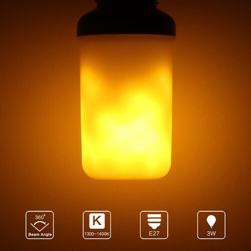 Gravity Sensor Flame Lamp E27 LED Flame Effect Fireball Bulb