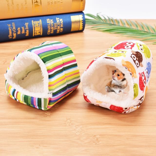 Colorful Pet Hamster Cage Nest Warm Plush Hamster House Smal