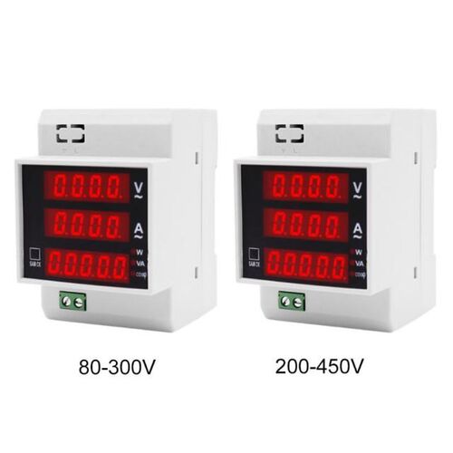 Digital Energy Meter Din Rail w Active Power Factor AC Ammet