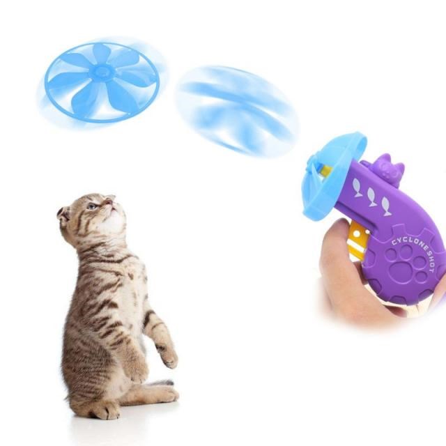 Cat Fetch Tracks Toy Flying Propellers Disc Saucers Interact