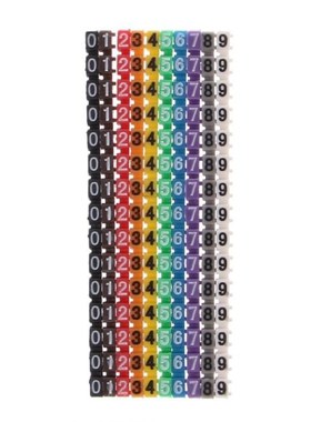 150Pcs/set Cable Marker Colourful C-Type Marker 0-9 Number T