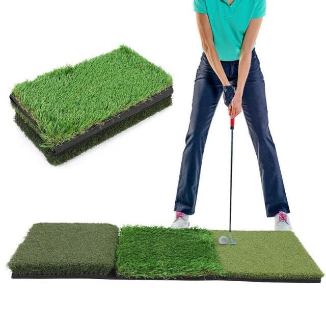 Portable Batting Mat 3-Turf Lawn Hitting Pad Trainning Equi