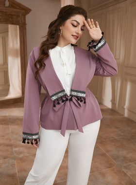 2021 Autumn Plus Size Women Casual  Fashion Araba Jacket  Re
