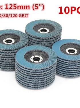 10Pcs Grinding Wheels Flap Discs 125mm 40/60/80/120 Grit Ang