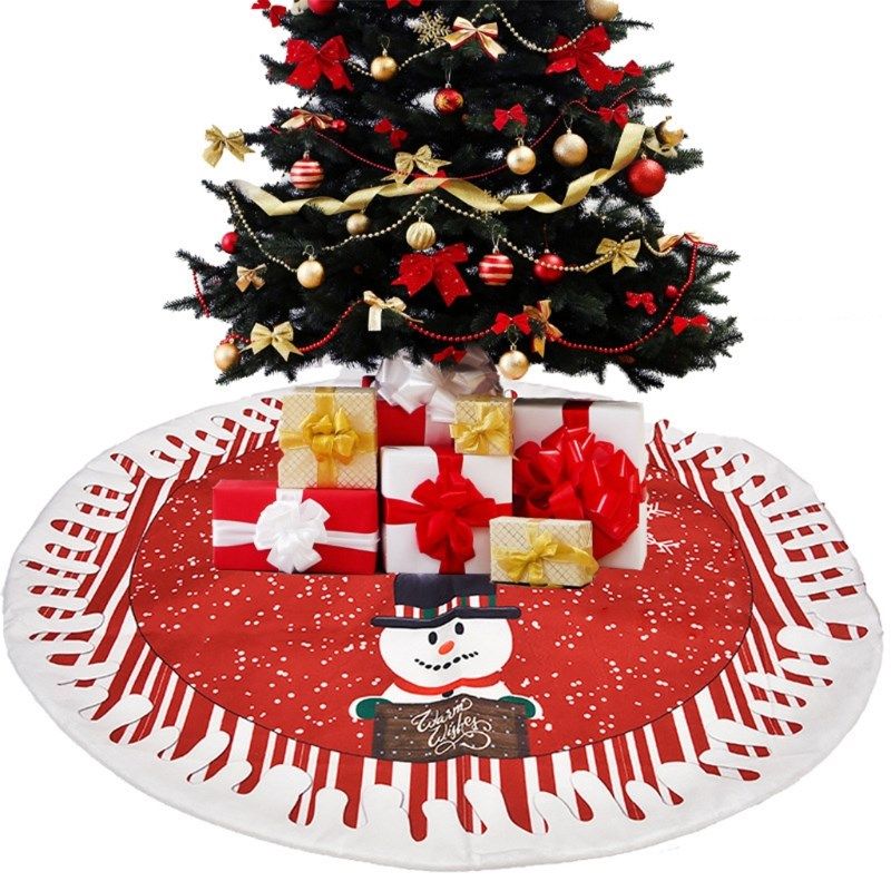 santa/snowman/elk snowflake christmas tree skirts with color