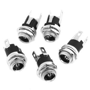 5Pcs DC Power Supply Jack Socket Female Panel Mount Connecto