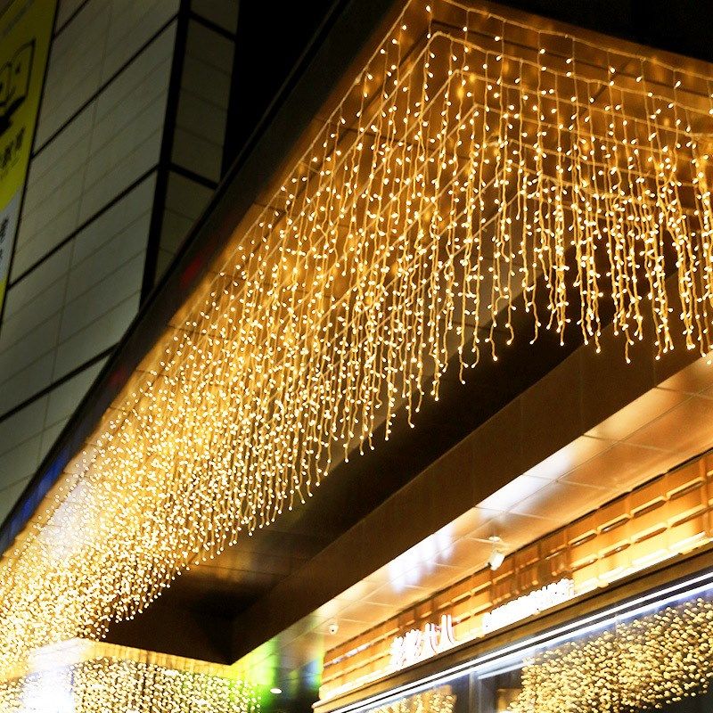 8m-40m Christmas Garland LED Curtain Icicle String Light 220