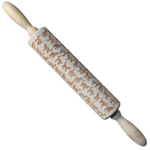 Christmas Wooden Rolling Pins Cats Engraved Embossing Rollin