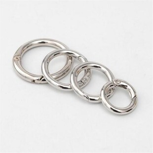 5PCS Metal Spring Gate O Ring Openable Keyring Leather Bag B