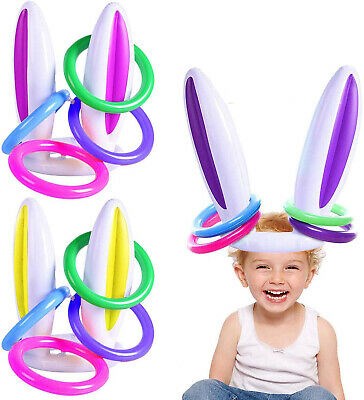 Inflatable Easter Bunny Rabbit Ears Hat Ring Toss Easter Kid