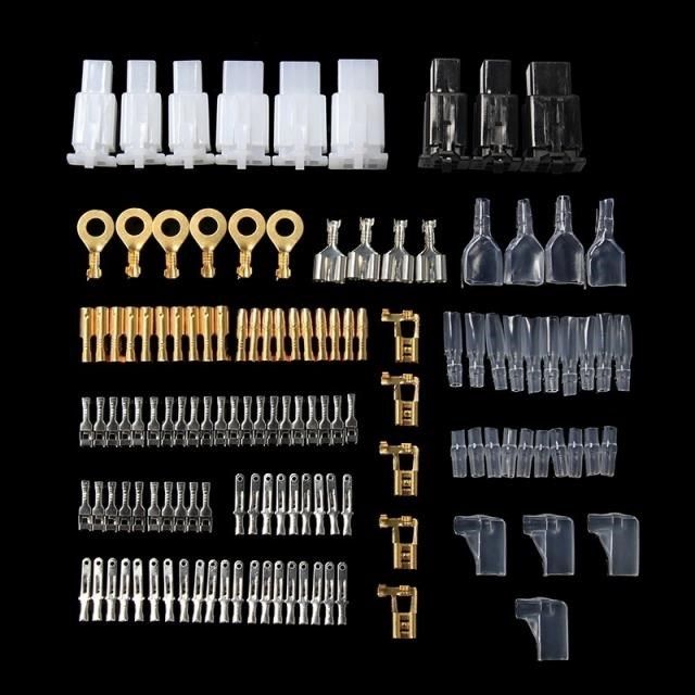 144Pcs Brass Motorcycle Bullet Ring Connectors Male Female W