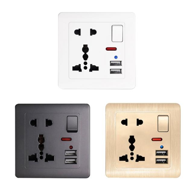 British Standard Wall Power Socket Switch Control 13A 5 Hole