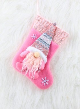 Christmas Stocking Candy Sack Faceless Santa Claus Xmas Tree