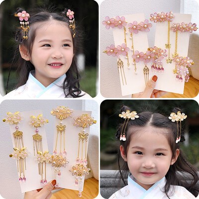 5pcs/lot Chinese Hair Pins Clips Hairgrips Tassel Buyao for