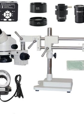 3.5X 7X 45X 90X Double Boom Stand Zoom Simul Focal Trinocula