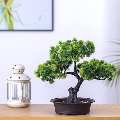 Artificial Plants Potted Bonsai Outdoor Pine Tree Fake Plant