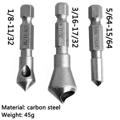 3pc 90 Degree English Diagonal Chamfering Drill Tools Steel