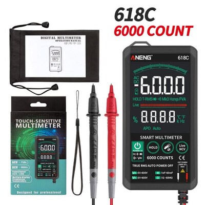 618C Digital Multimeter Smart Touch AC DC True RMS Transisto