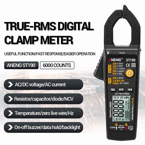 ST190 LCD Digital Automatic Current Clamp Meter DC AC Ammete