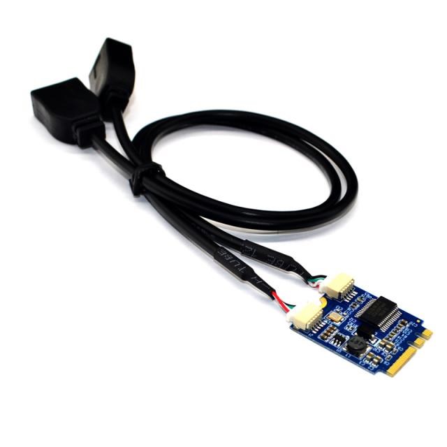 H1111Z M.2 to USB Riser Card M.2 NGFF KEY A-E to Dual Port U