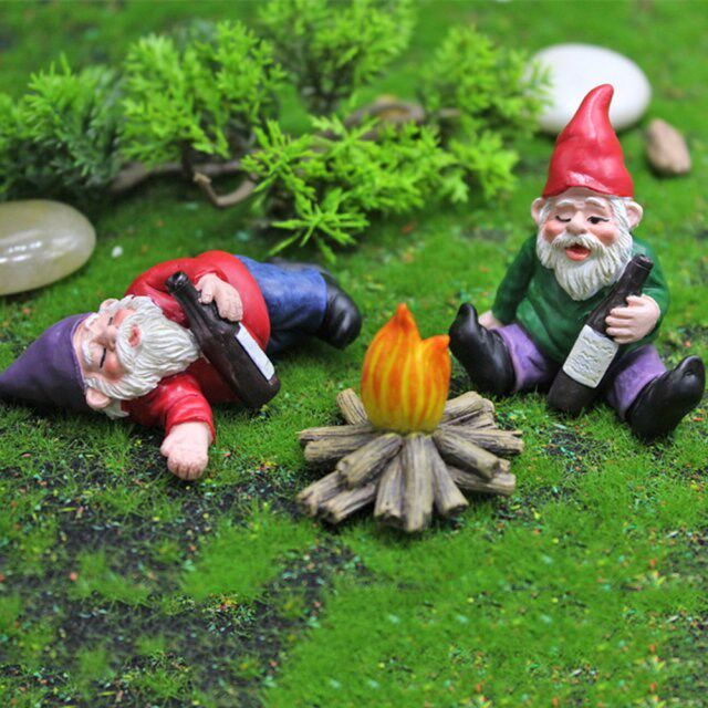 Fairy Garden Tiny Gnomes Statue Garden Courtyard Ornaments F图片
