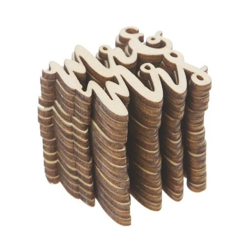 15Pcs Wooden Mr & Mrs Table Confetti Scatter Vintage Rustic
