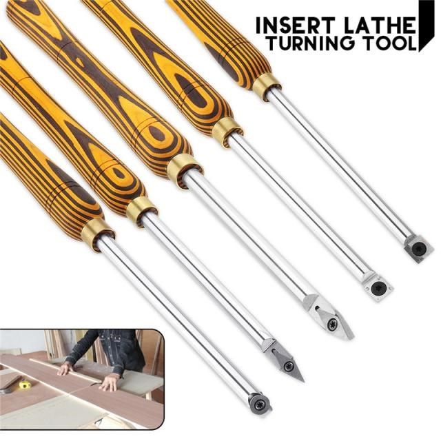 5 Types Lathe Wood Turning Tool Carbide Insert Cutter Tools