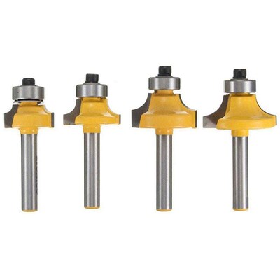 4Pcs 1/4 Inch Shank Round over Router Bits Corner Rounding E