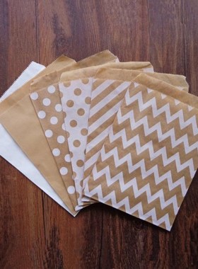 25pcs Kraft Paper Bags Treat Candy Bag Polka Dot Bags 适用于