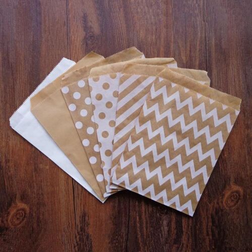 25pcs Kraft Paper Bags Treat Candy Bag Polka Dot Bags 适用于