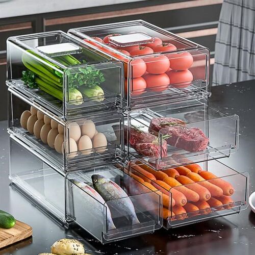 Stackable Drawer Storage Box Food Container Refrigerator Org