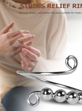 2021 Fidget Bead Rings for Women Single Coil Freely AntiStre