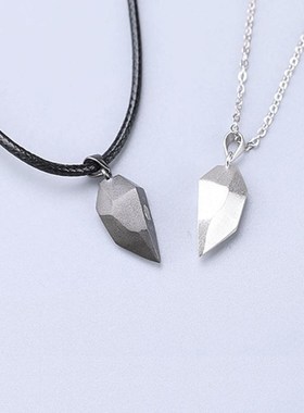 2Pcs Minimalist Lovers Matching Friendship Heart Pendant Cou