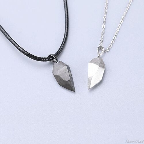 2Pcs Minimalist Lovers Matching Friendship Heart Pendant Cou