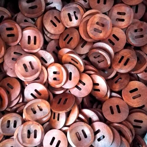 25PCs Coffee 2 Hole Log Sewing Button Scrapbook Card Decorat