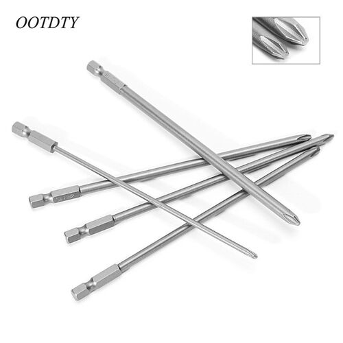 5 Pcs 1/4'' 150mm Long S2 Magnetic Cross Head PH1 PH2 Electr