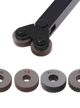 2pcs Steel Dual Wheel Diagonal Linear Knurl Wheels Knurling
