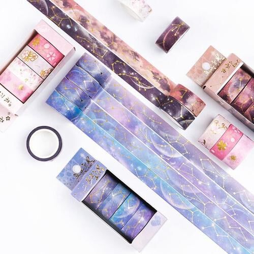 Starry Sky Cherry Blossoms Washi Tape Adhesive Tape DIY Scra
