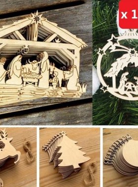 Christmas pendant home decoration supplies wood crafts creat
