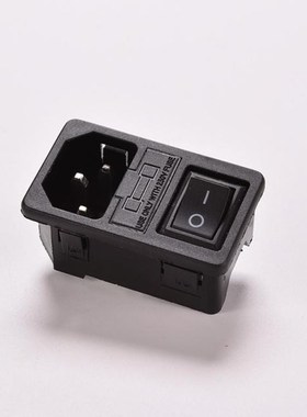 1pcs Black 10A 250V IEC320 C14 3 Pin Fused Power Socket Conn